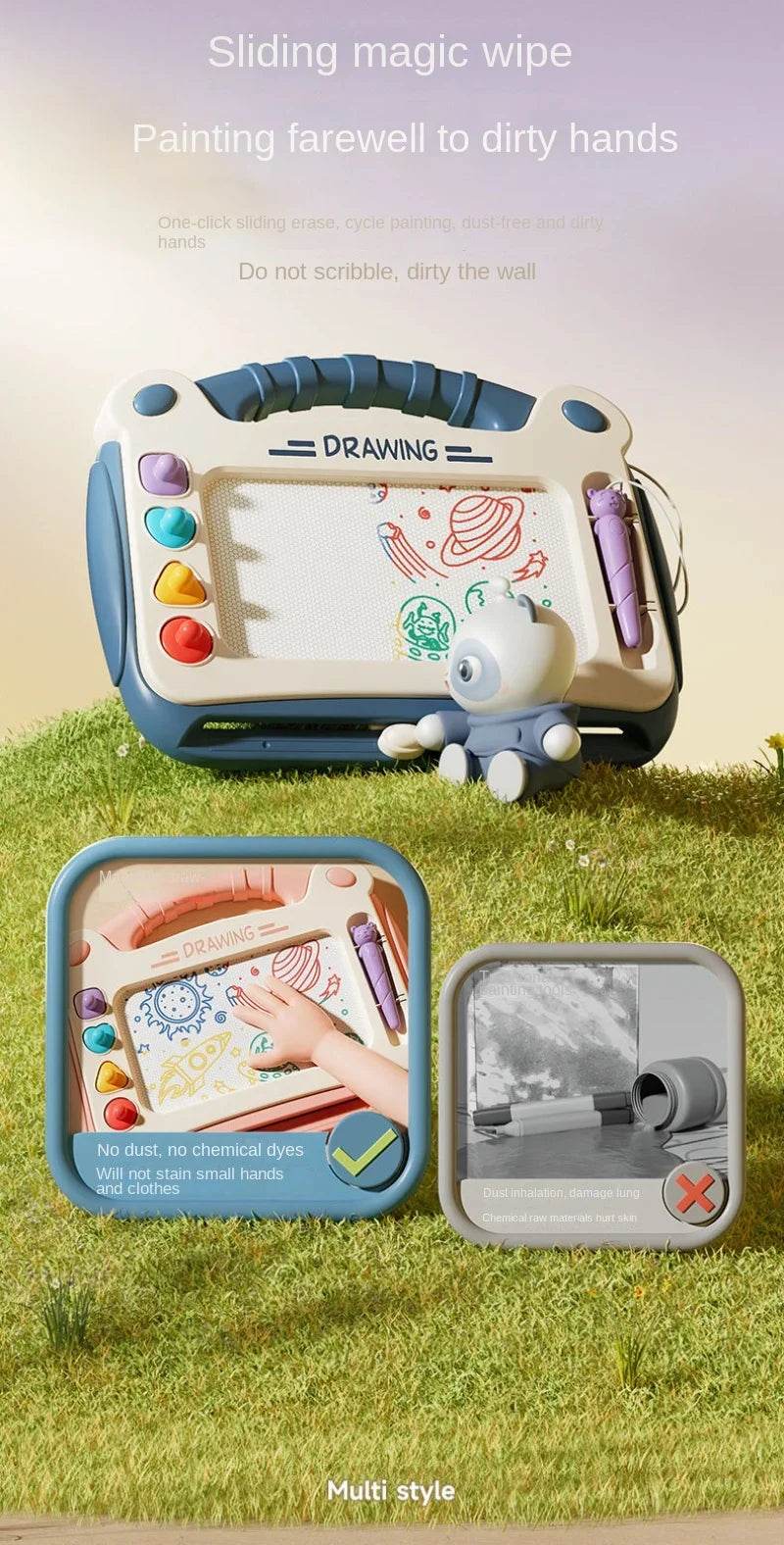 Children Cartoon Drawing Board Baby Puzzle Magnetic Writing Board Toy Montessori Graffiti Drawing Board for Kids - ToylandEU