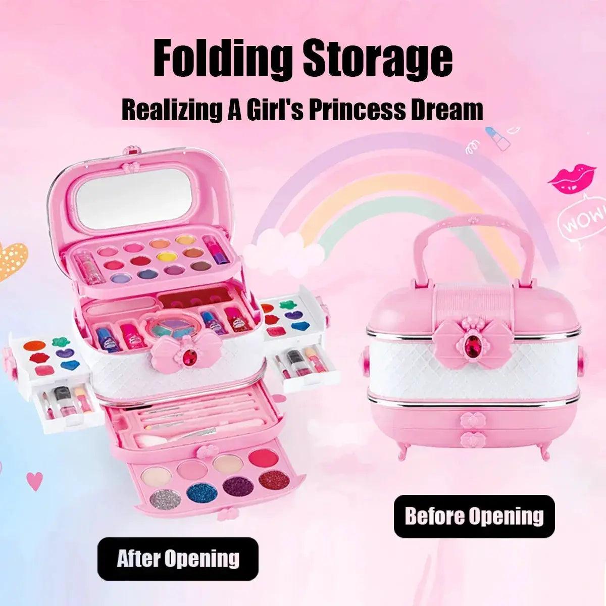  Kids Makeup Box With Mirror Safe Washable Pretend Play -  ToylandEU™