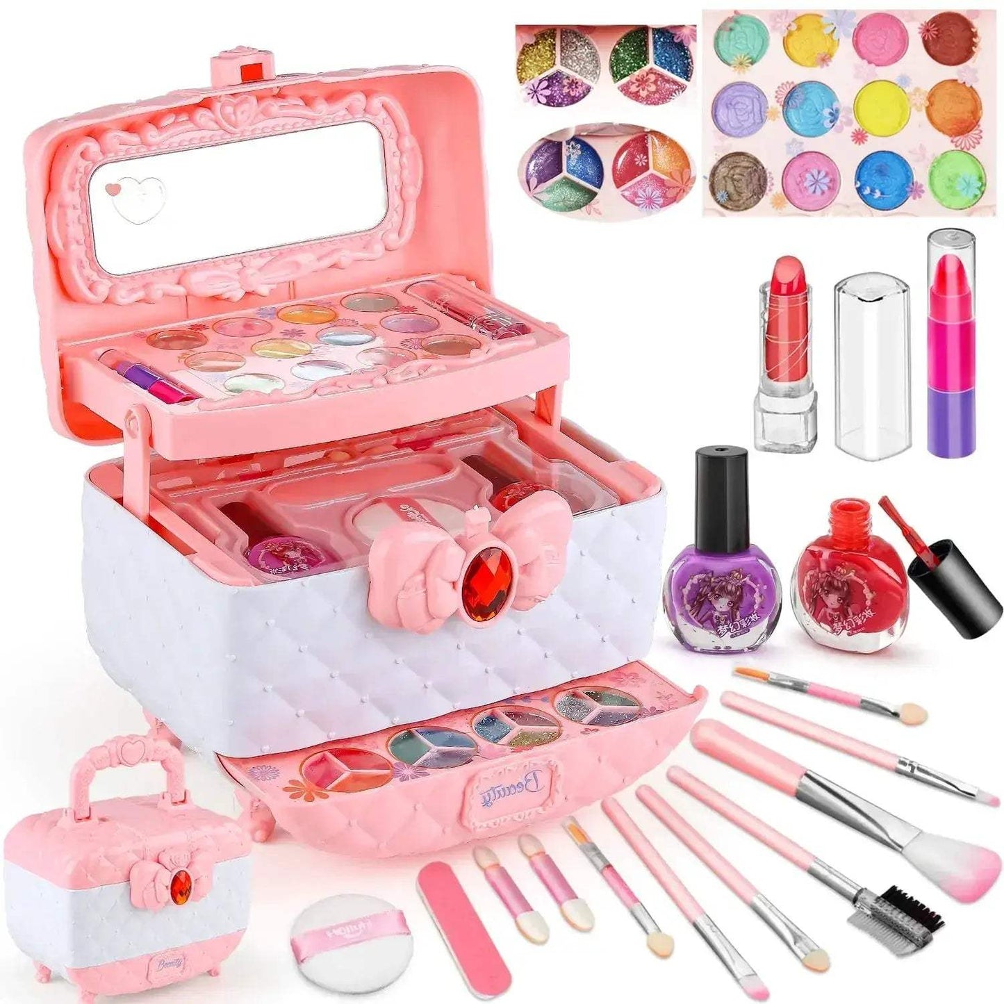 Kids Makeup Kit for Girls Washable Pretend Play Set - ToylandEU