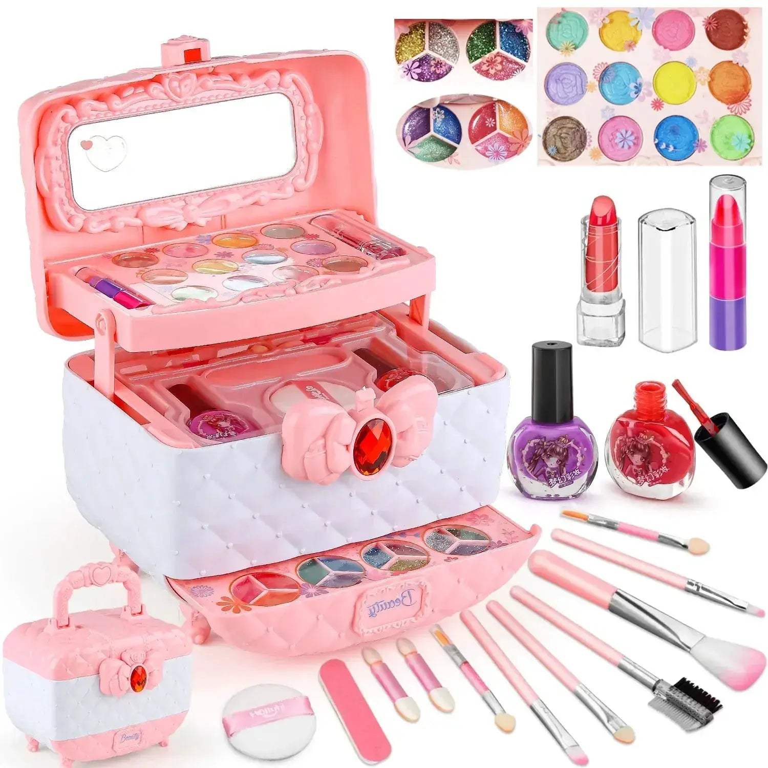 Kids Makeup Kit for Girls Washable Pretend Play Set - ToylandEU