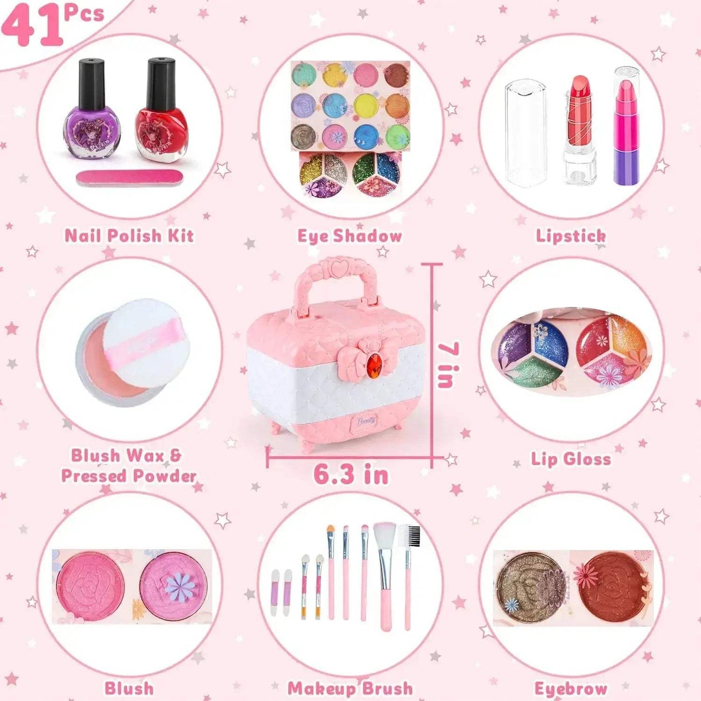 Kids Makeup Kit for Girls Washable Pretend Play Set - ToylandEU