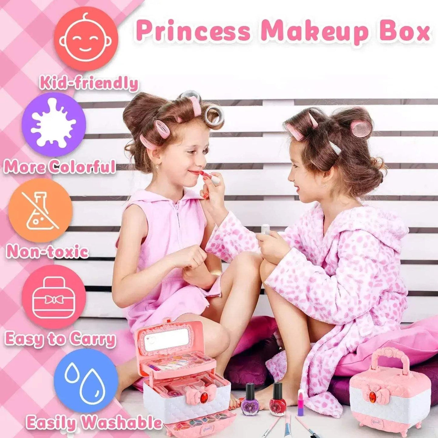 Kids Makeup Kit for Girls Washable Pretend Play Set - ToylandEU