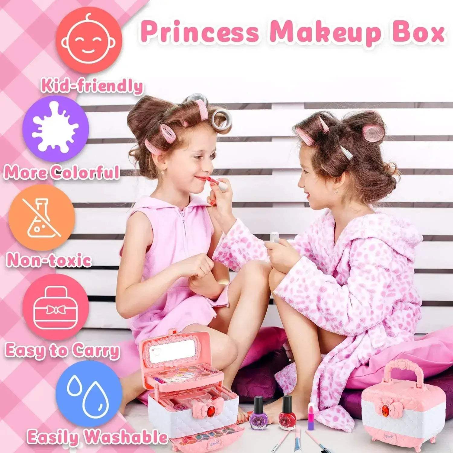 Kids Makeup Kit for Girls Washable Pretend Play Set - ToylandEU