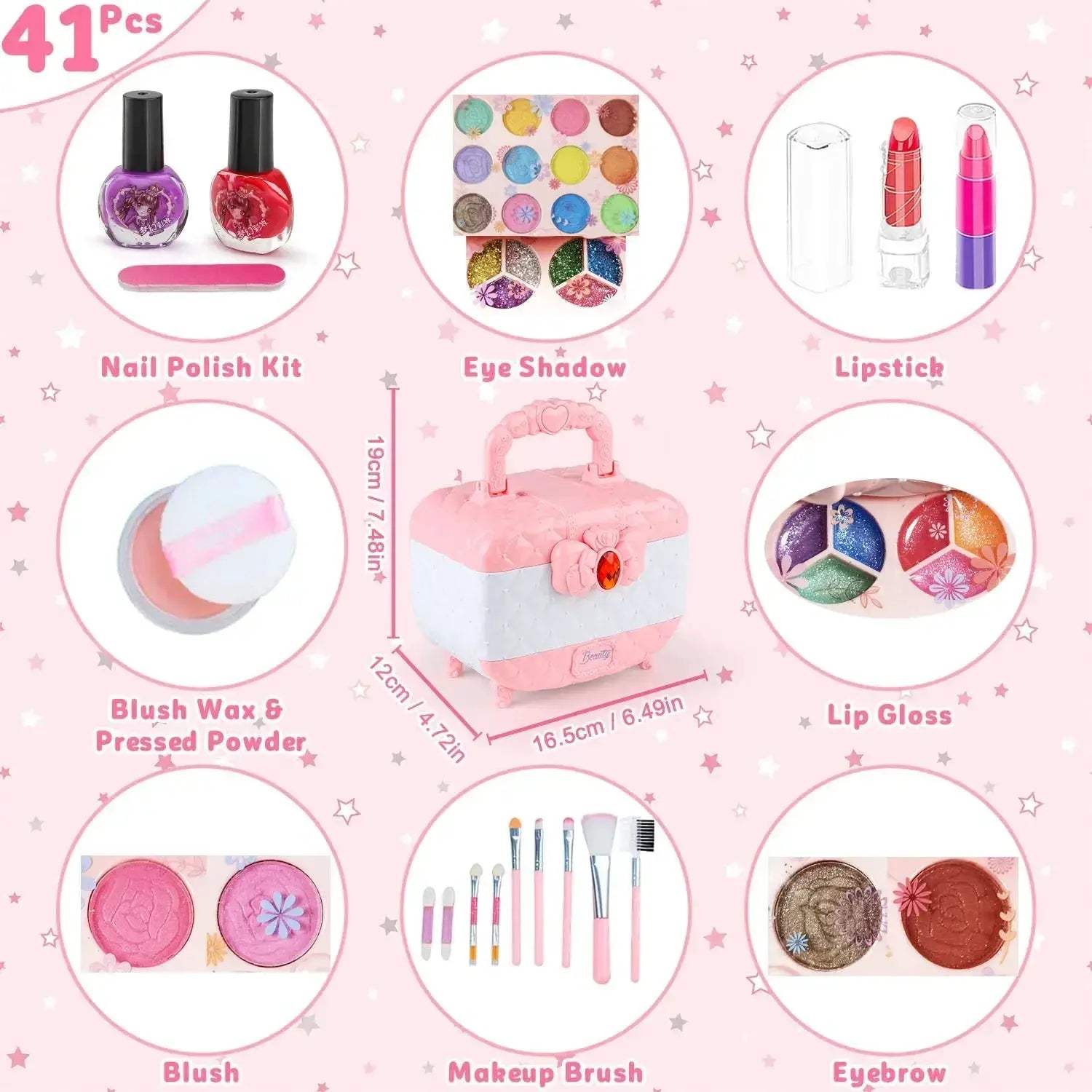 Kids Makeup Kit for Girls Washable Pretend Play Set - ToylandEU
