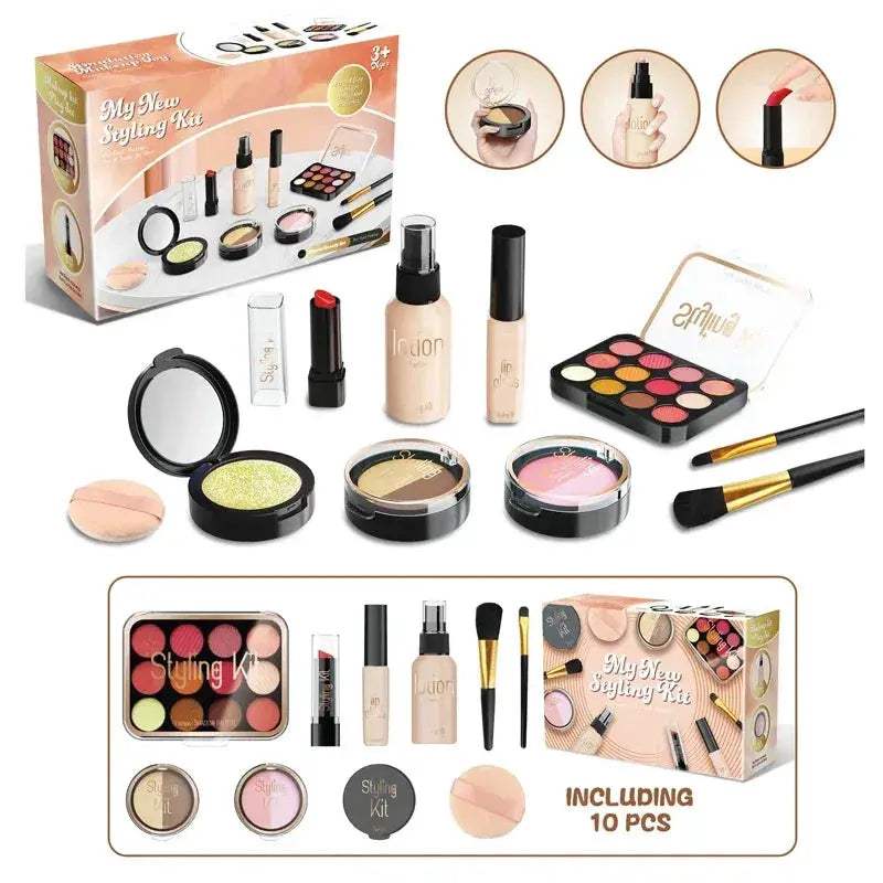 Kids Makeup Toy Set Educational Beauty Playset With Cosmetic Bag - ToylandEU