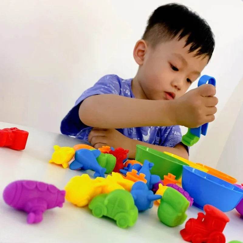 Kids Matching Game Learn Educational Toys Animal Cognition Rainbow Sort Fine Motor Training Montessori Sensory Puzzle Toy Gifts - ToylandEU