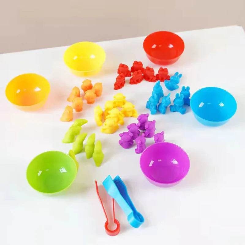 Kids Matching Game Learn Educational Toys Animal Cognition Rainbow Sort Fine Motor Training Montessori Sensory Puzzle Toy Gifts - ToylandEU