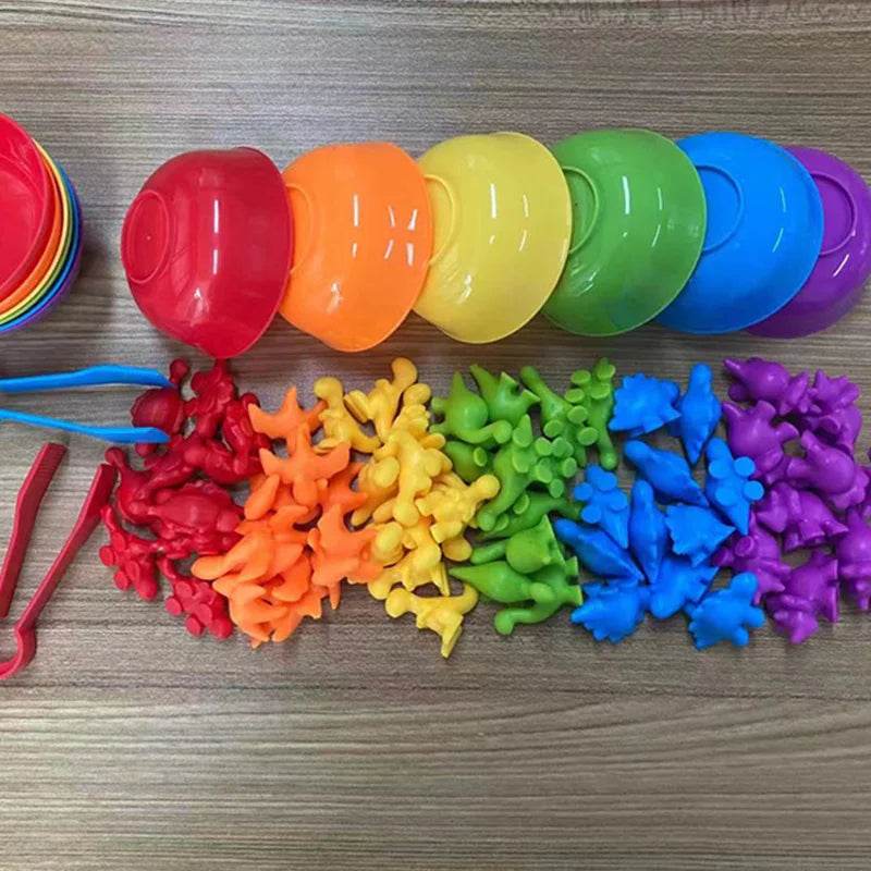Kids Matching Game Learn Educational Toys Animal Cognition Rainbow Sort Fine Motor Training Montessori Sensory Puzzle Toy Gifts - ToylandEU