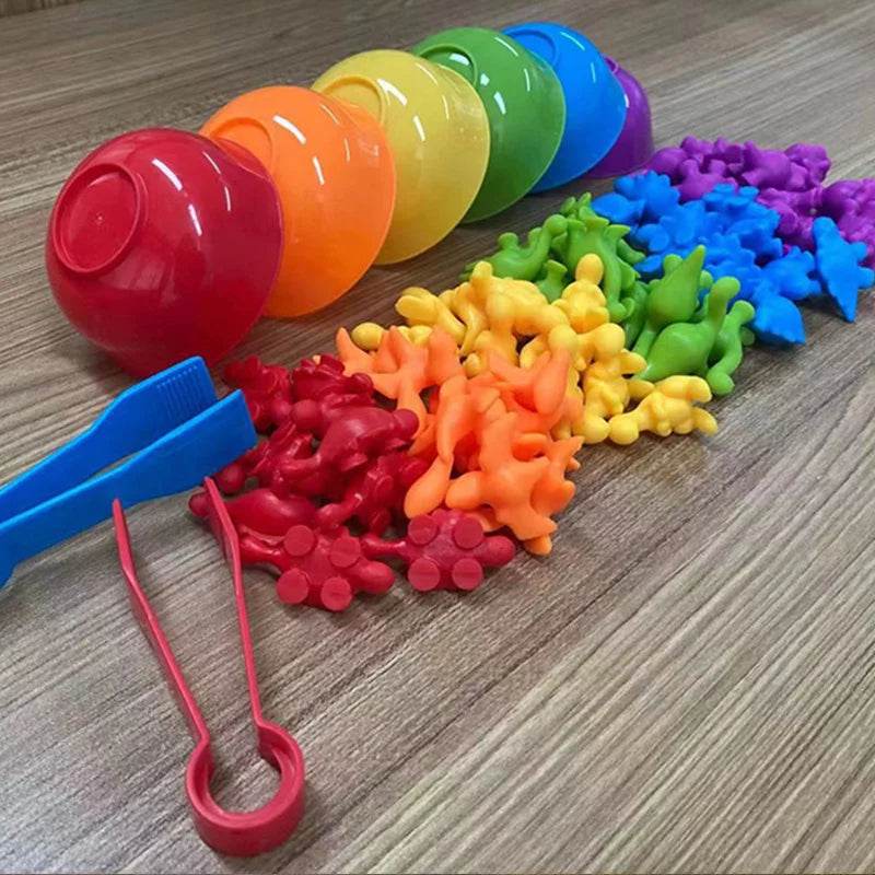 Kids Matching Game Learn Educational Toys Animal Cognition Rainbow Sort Fine Motor Training Montessori Sensory Puzzle Toy Gifts - ToylandEU