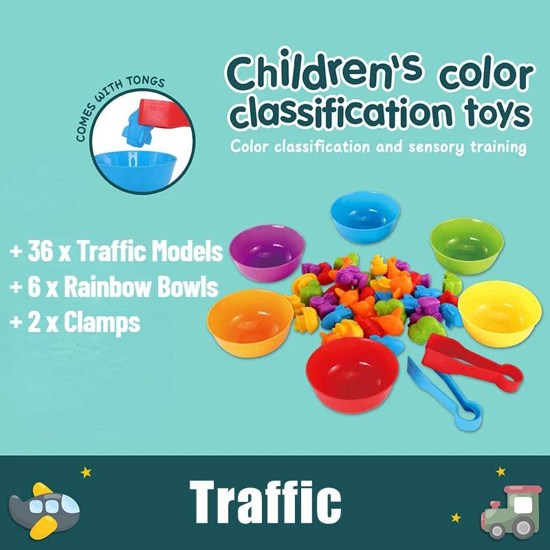 Kids Matching Game Learn Educational Toys Animal Cognition Rainbow Sort Fine Motor Training Montessori Sensory Puzzle Toy Gifts - ToylandEU