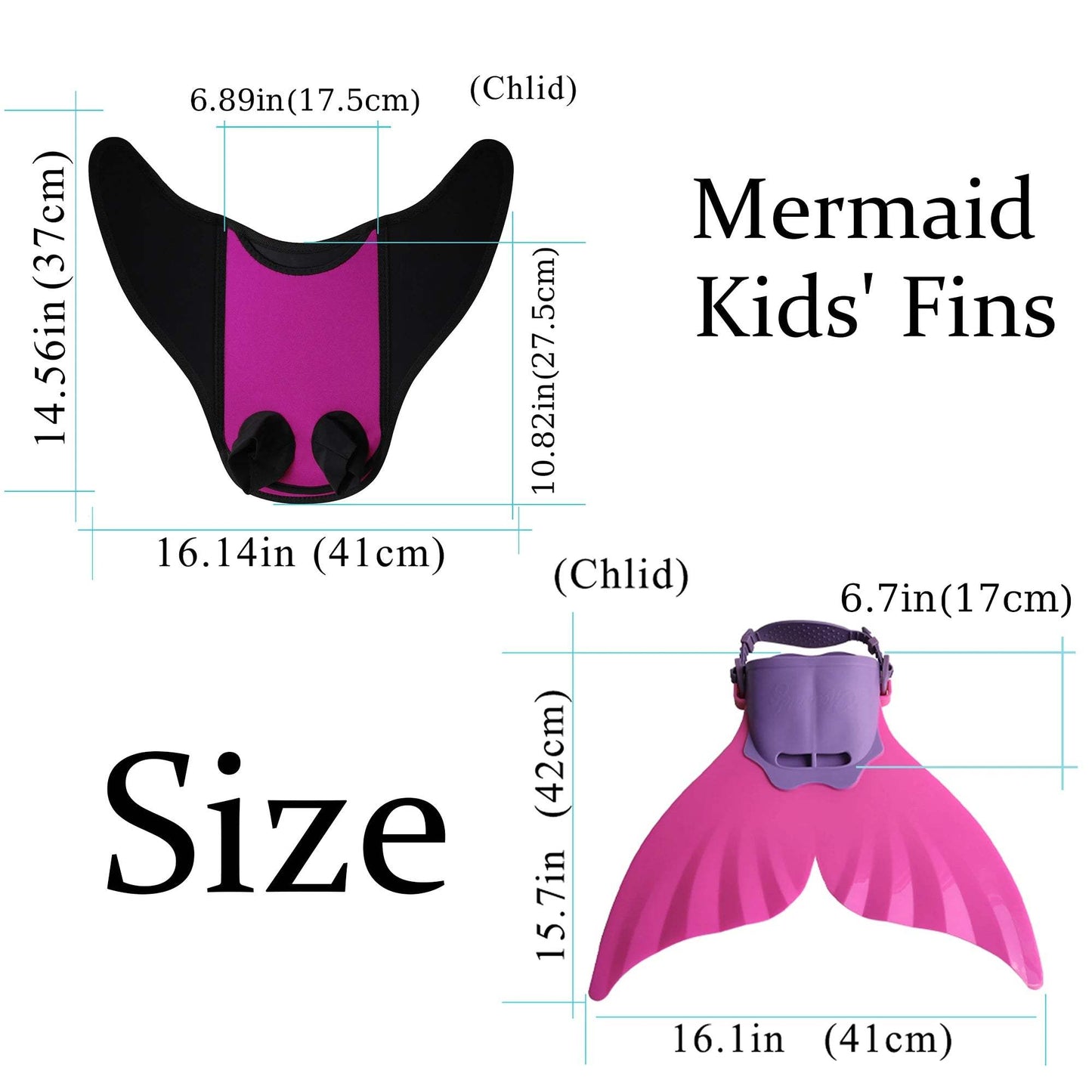  Kids Mermaid Monofin Ultra Comfortable Flippers -  ToylandEU™