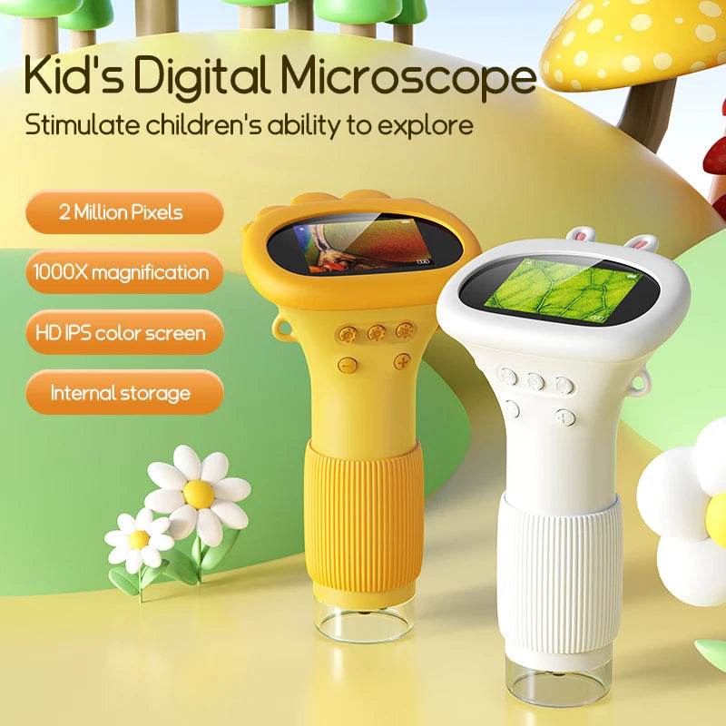 Kids Microscope 1000x Magnifier Microscope 200 Megapixels With LED Photo Video Function Educational Toys Science For Children - ToylandEU