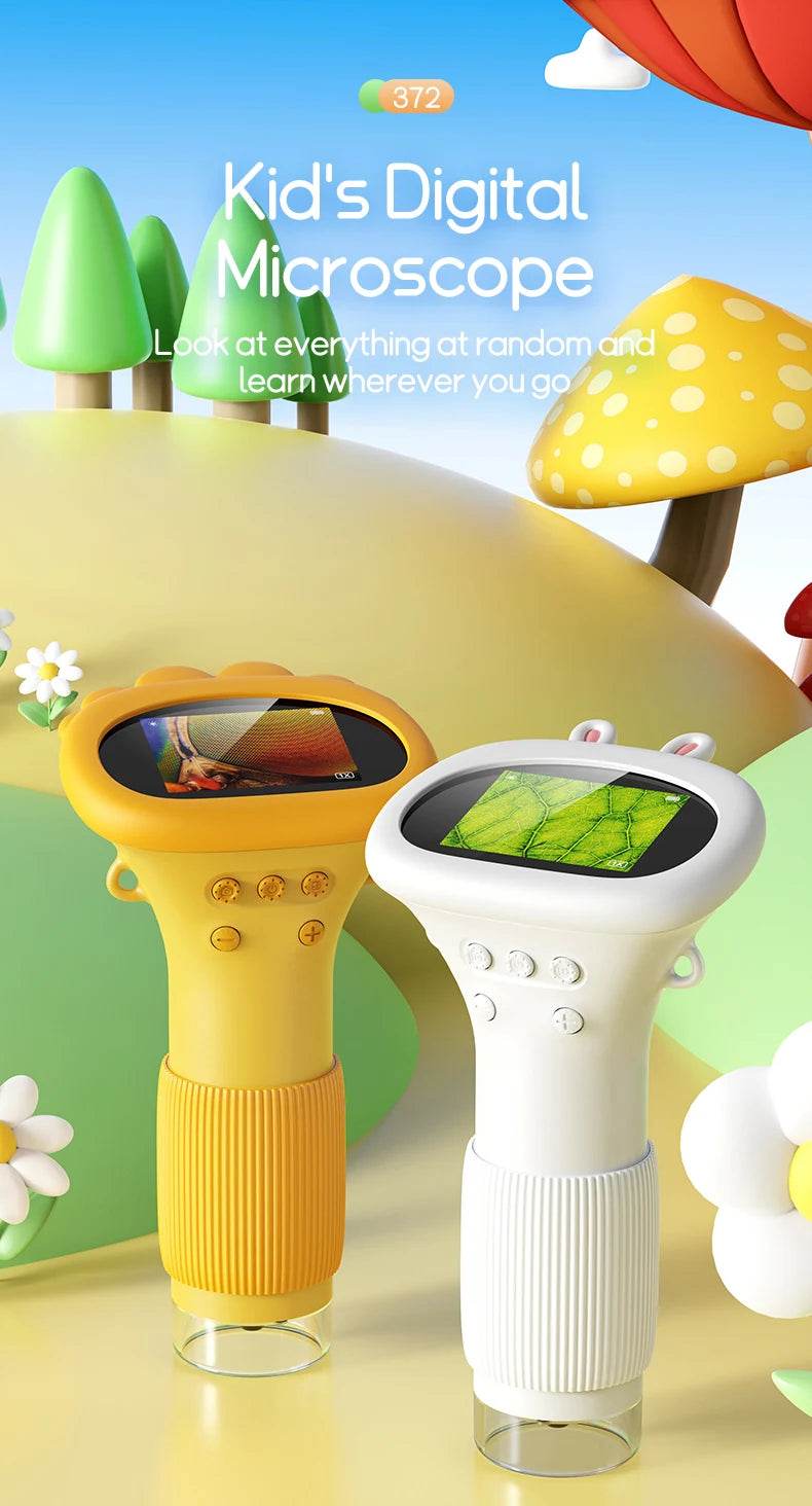 Kids Microscope 1000x Magnifier Microscope 200 Megapixels With LED Photo Video Function Educational Toys Science For Children - ToylandEU