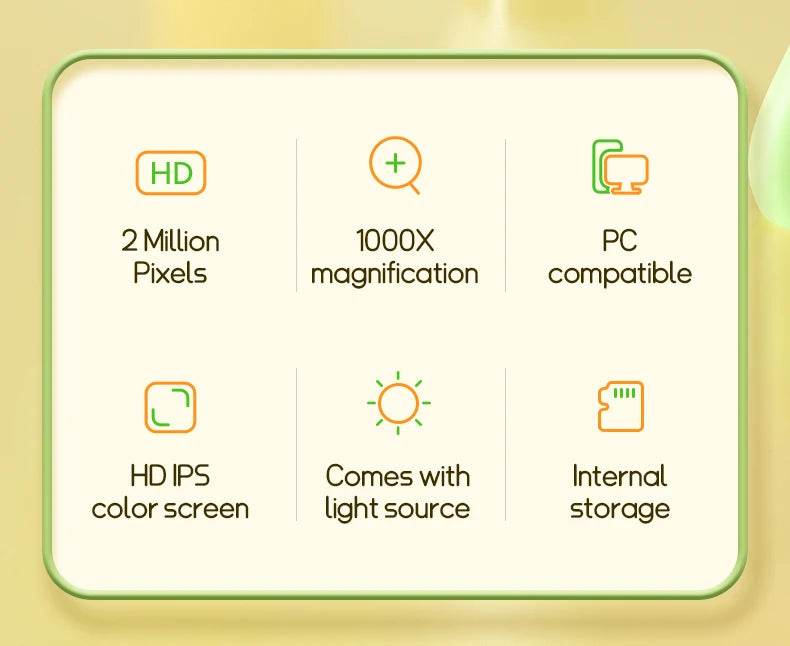 Kids Microscope 1000x Magnifier Microscope 200 Megapixels With LED Photo Video Function Educational Toys Science For Children - ToylandEU