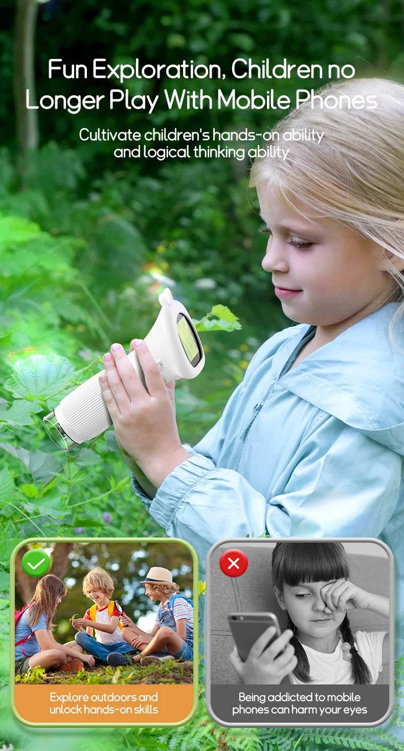 Kids Microscope 1000x Magnifier Microscope 200 Megapixels With LED Photo Video Function Educational Toys Science For Children - ToylandEU