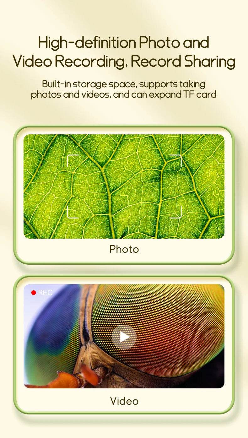 Kids Microscope 1000x Magnifier Microscope 200 Megapixels With LED Photo Video Function Educational Toys Science For Children - ToylandEU