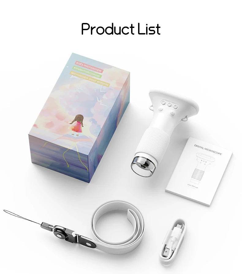 Kids Microscope 1000x Magnifier Microscope 200 Megapixels With LED Photo Video Function Educational Toys Science For Children - ToylandEU