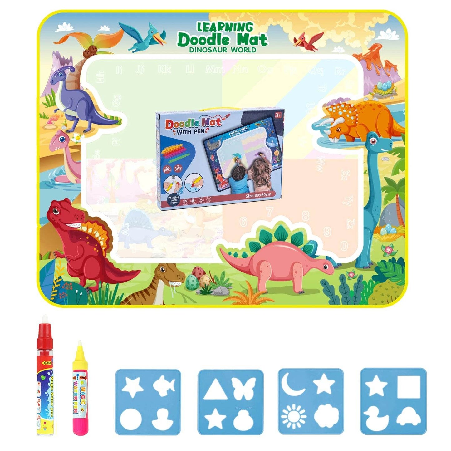80x60CM Kids Magic Water Drawing Mat with Reusable Magic Pens Educational Montessori Painting Board Gifts - ToylandEU