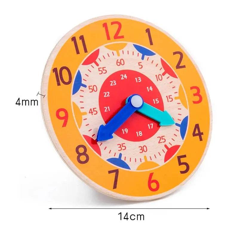 Kids Montessori Wooden Clock Toys Time Learning Teaching Aids - ToylandEU