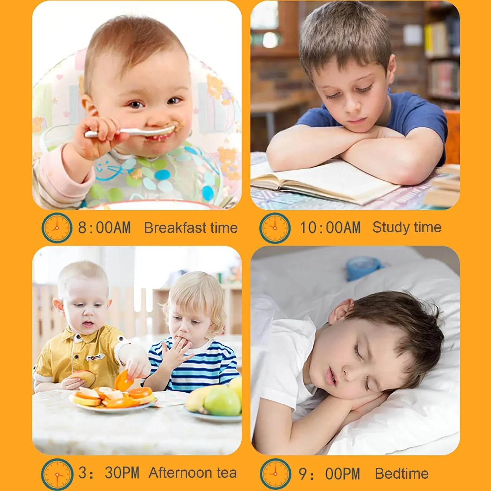 Kids Montessori Wooden Clock Toys Time Learning Teaching Aids - ToylandEU