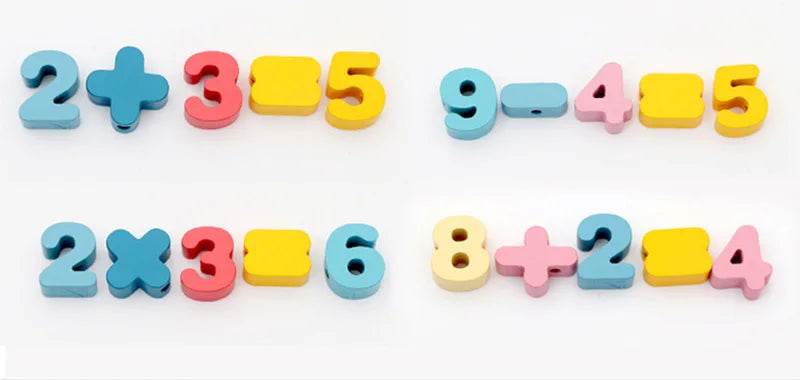 Kids Montessori Wooden Lacing Toy Diy Wooden Beads for Children Cartoon Animals Fruit Letter Digital Beads Threading Toys Gifts - ToylandEU