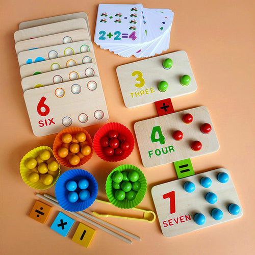 Kids Montessori Wooden Toys Hands Brain Training Clip Beads Chopsticks ToylandEU.com Toyland EU
