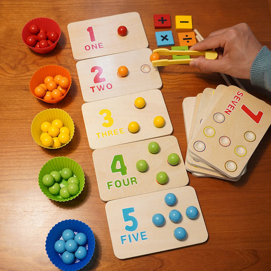 Kids Montessori Wooden Toys Hands Brain Training Clip Beads Chopsticks - ToylandEU