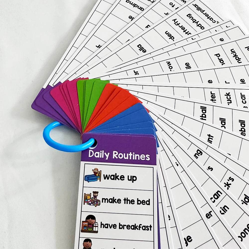 Kids Montessori English Word Lists Cards ESL Teaching Materials Sight Words Writing Vocabulary Building Autism Learning Toys - ToylandEU