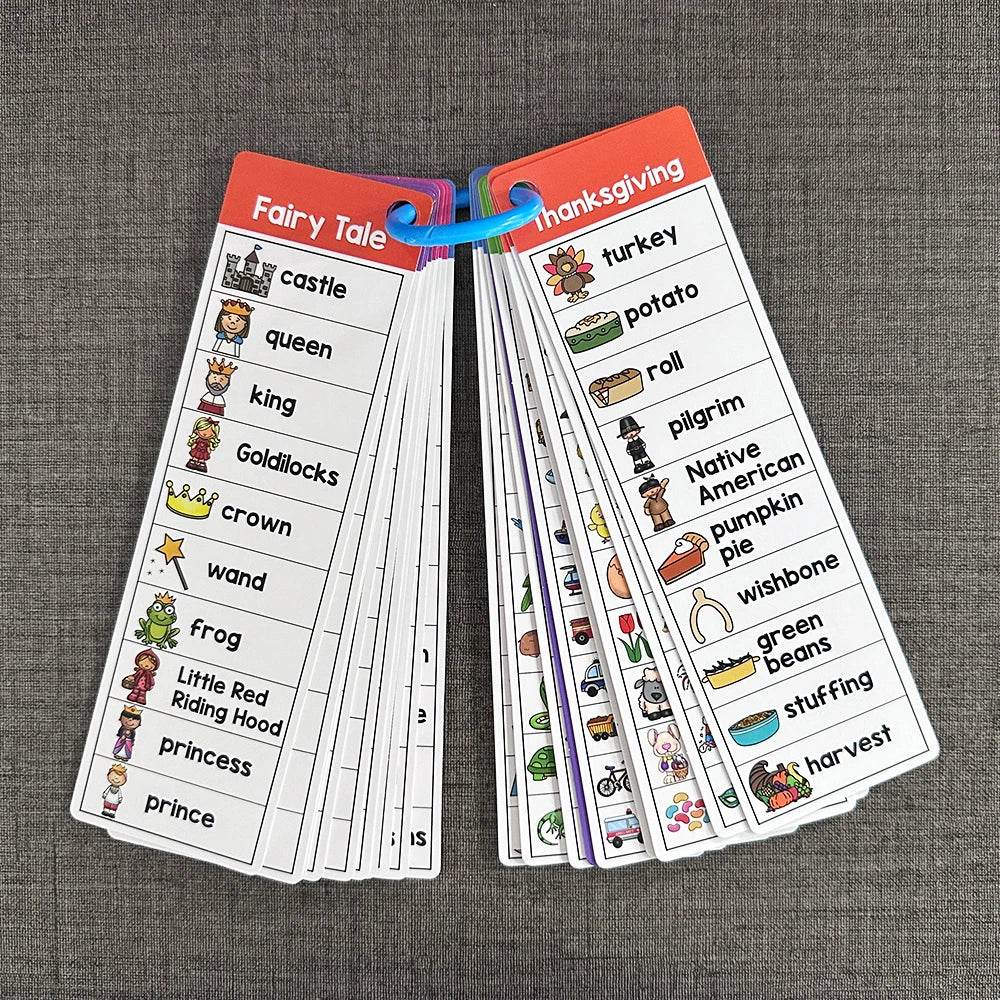 Kids Montessori English Word Lists Cards ESL Teaching Materials Sight Words Writing Vocabulary Building Autism Learning Toys - ToylandEU