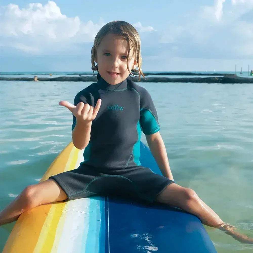 Kids Neoprene Shorty Wetsuit With Back Zipper For Surfing - ToylandEU