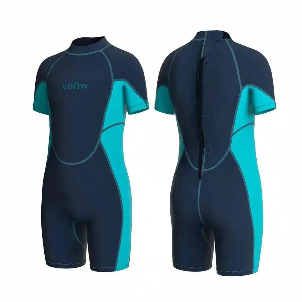 Kids Neoprene Shorty Wetsuit With Back Zipper For Surfing - ToylandEU