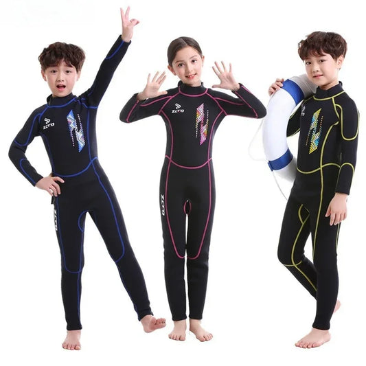 Kids Neoprene Wetsuit 2.5mm Front Zip for Swimming Outdoors - ToylandEU