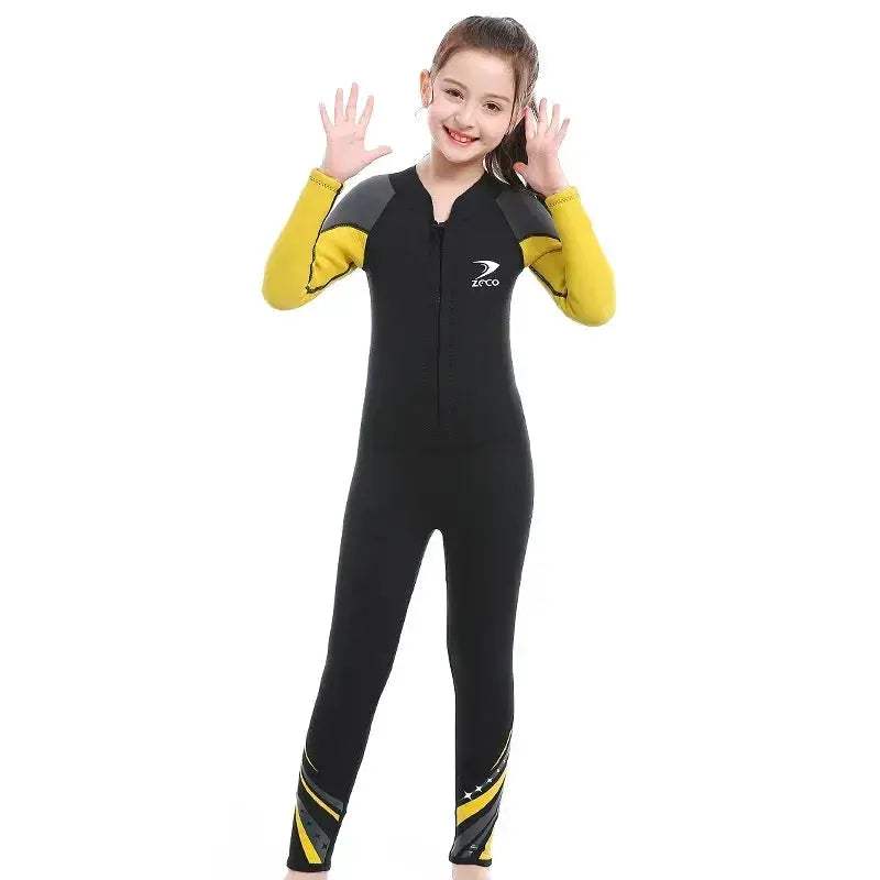 Kids Neoprene Wetsuit 2.5mm Front Zip for Swimming Outdoors - ToylandEU