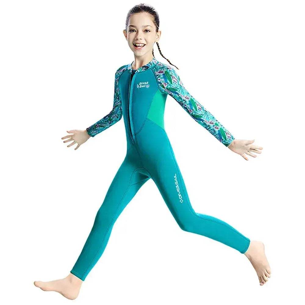 Kids Neoprene Wetsuit 2.5mm Keeps Warm Full Body Swimwear - ToylandEU