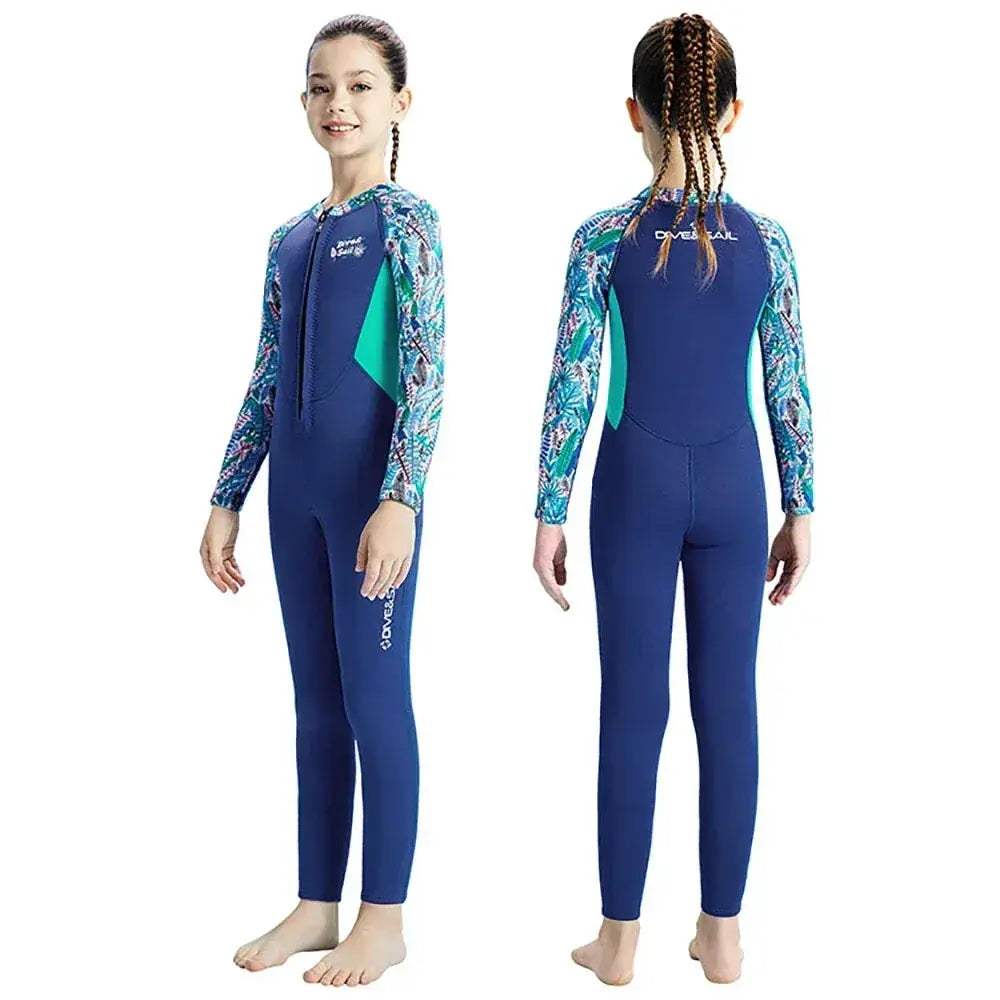 Kids Neoprene Wetsuit 2.5mm Keeps Warm Full Body Swimwear - ToylandEU