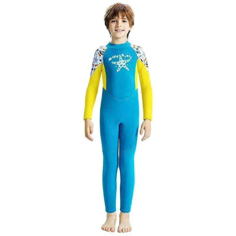 Kids Neoprene Wetsuit 2.5mm Keeps Warm Full Body Swimwear - ToylandEU