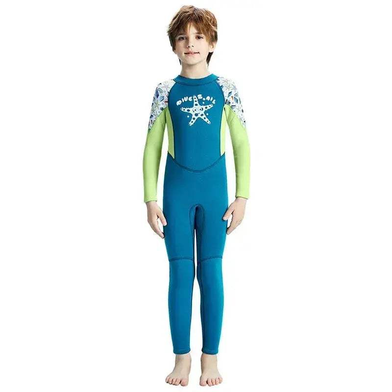 Kids Neoprene Wetsuit 2.5mm Keeps Warm Full Body Swimwear - ToylandEU