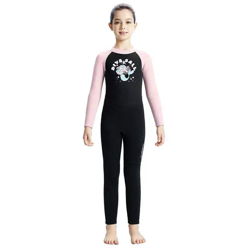 Kids Neoprene Wetsuit 2.5mm Keeps Warm Full Body Swimwear - ToylandEU