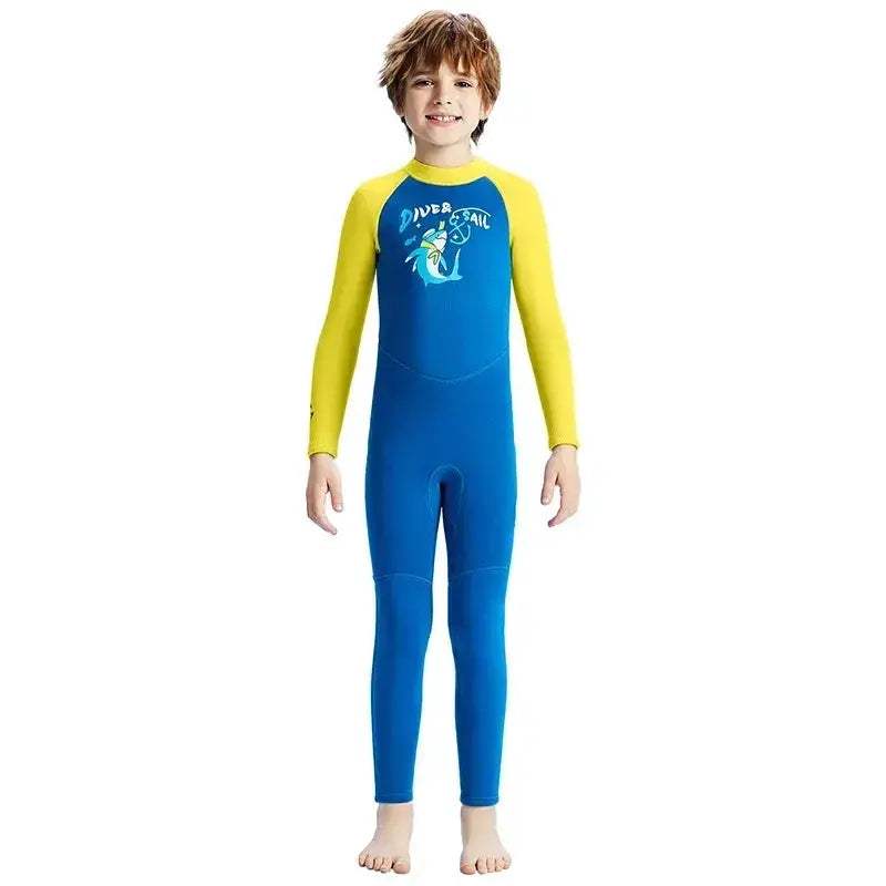 Kids Neoprene Wetsuit 2.5mm Keeps Warm Full Body Swimwear - ToylandEU