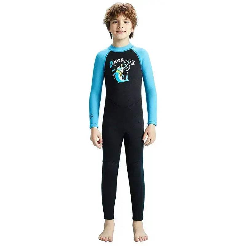 Kids Neoprene Wetsuit 2.5mm Keeps Warm Full Body Swimwear - ToylandEU