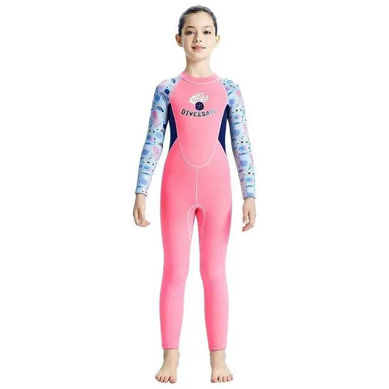 Kids Neoprene Wetsuit 2.5mm Keeps Warm Full Body Swimwear - ToylandEU