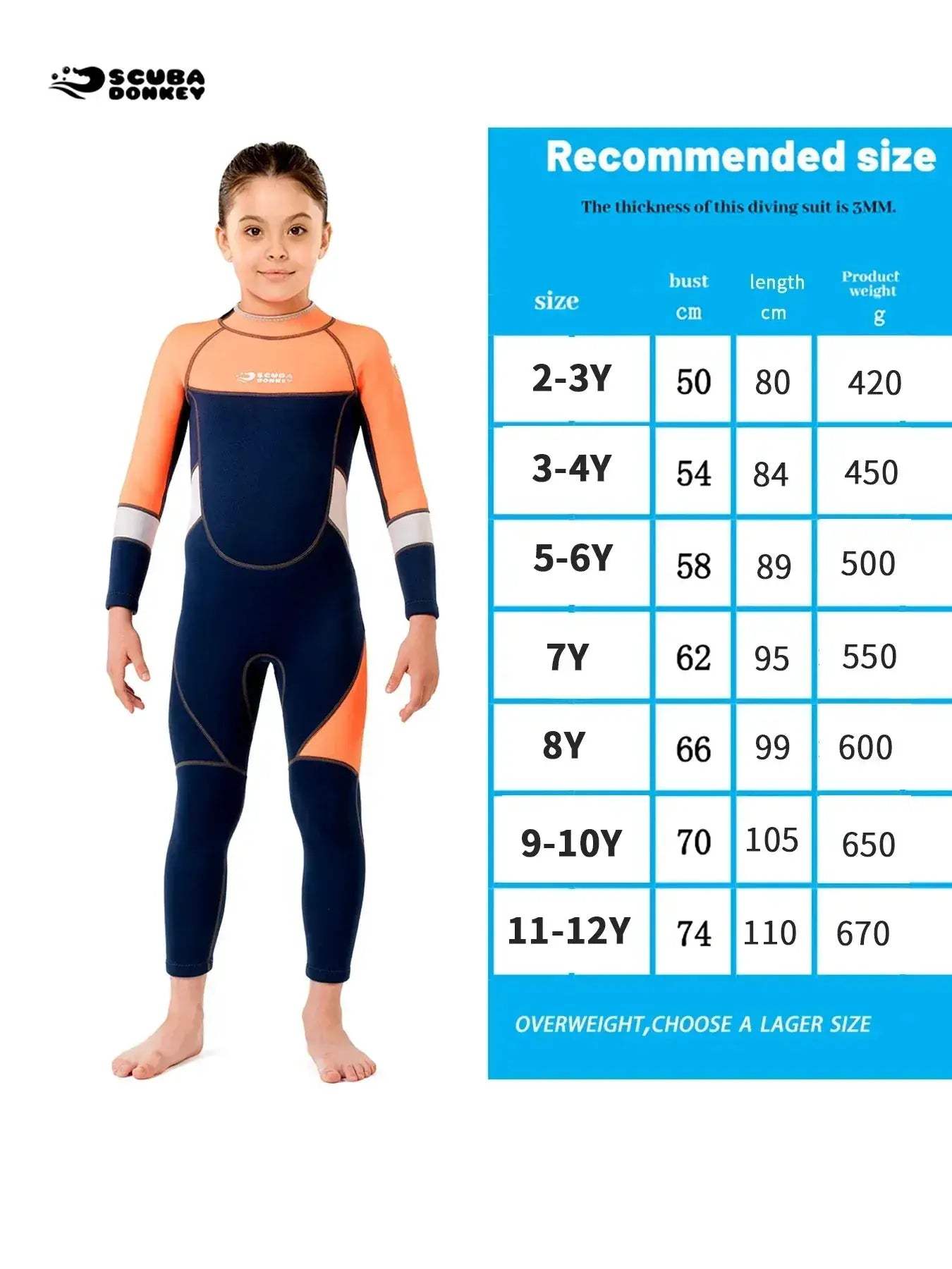 Kids Neoprene Wetsuit 2.5mm Long Sleeve Swim Chemical Free - ToylandEU