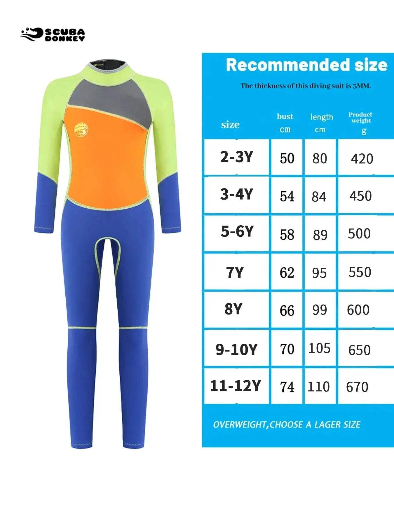 Kids Neoprene Wetsuit 2.5mm Long Sleeve Swim Chemical Free - ToylandEU