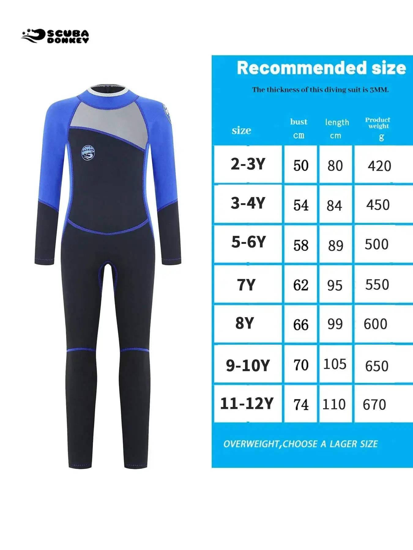 Kids Neoprene Wetsuit 2.5mm Long Sleeve Swim Chemical Free - ToylandEU
