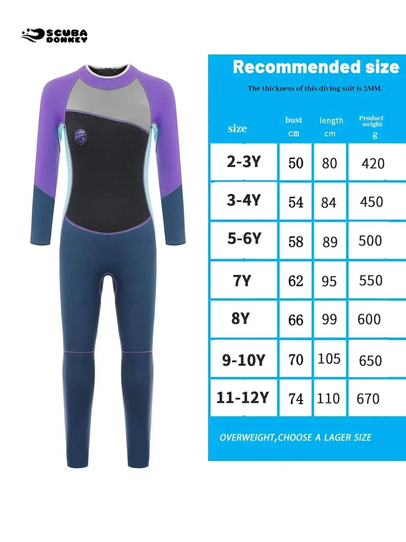 Kids Neoprene Wetsuit 2.5mm Long Sleeve Swim Chemical Free - ToylandEU