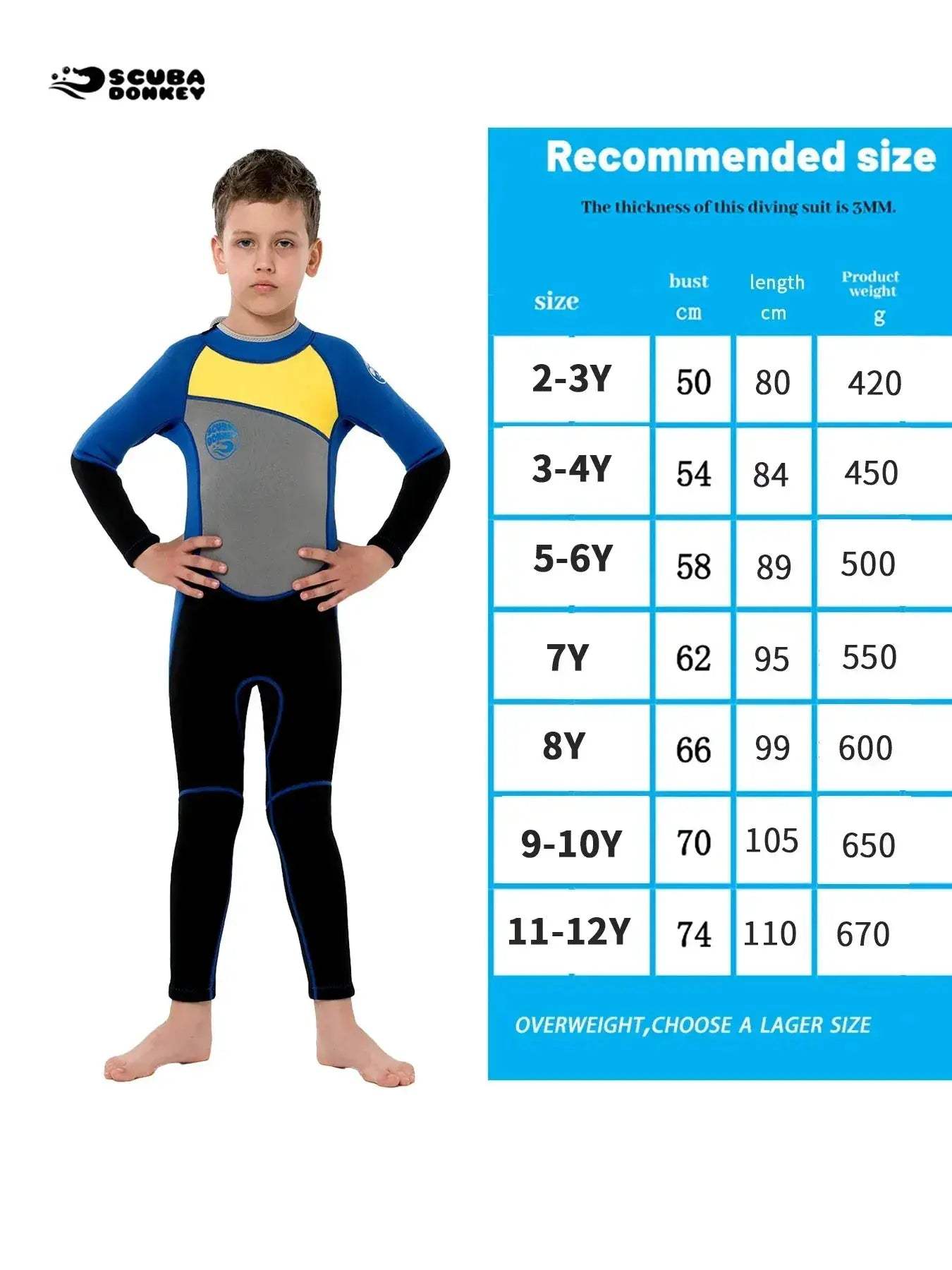 Kids Neoprene Wetsuit 2.5mm Long Sleeve Swim Chemical Free - ToylandEU