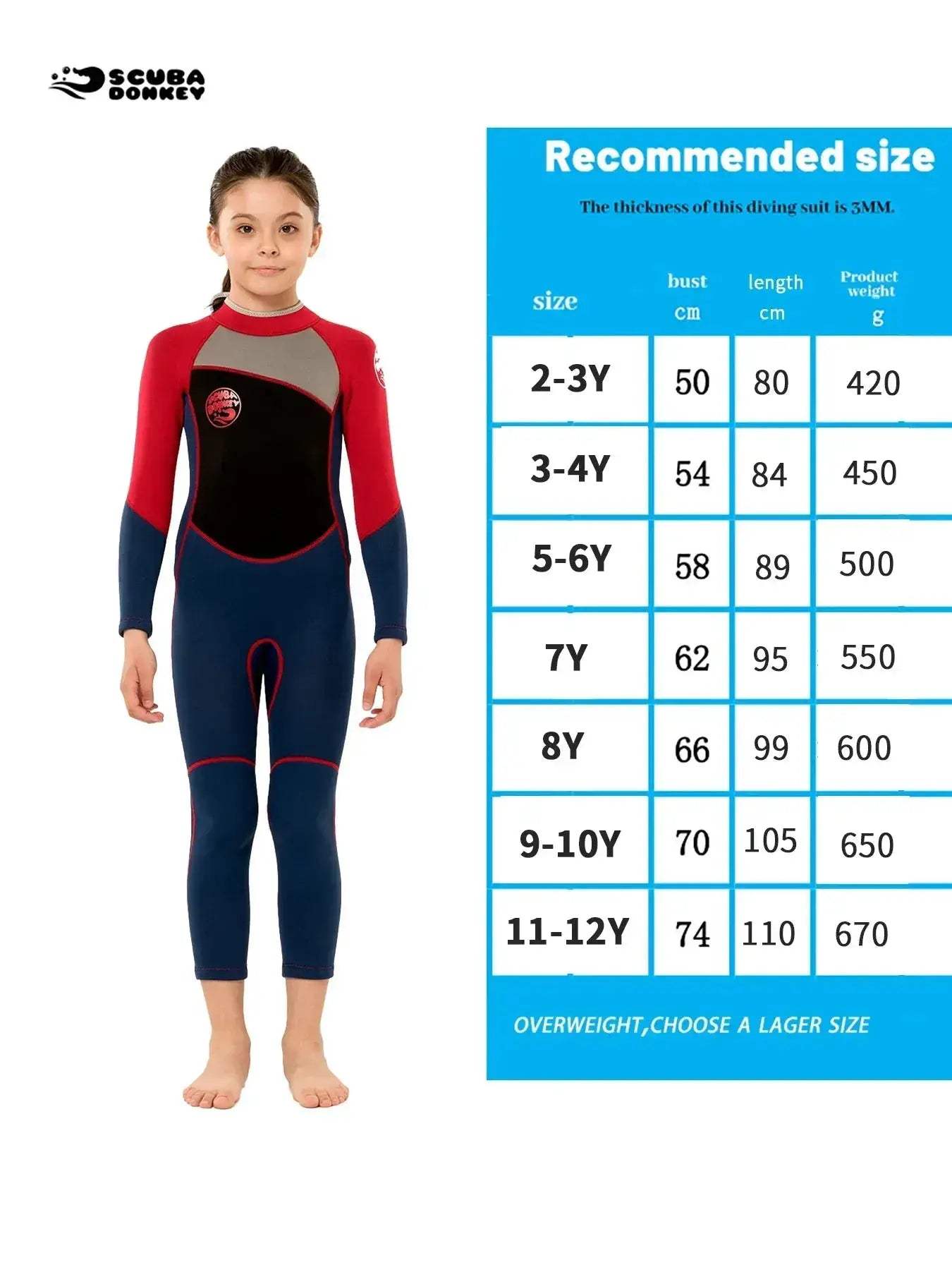 Kids Neoprene Wetsuit 2.5mm Long Sleeve Swim Chemical Free - ToylandEU