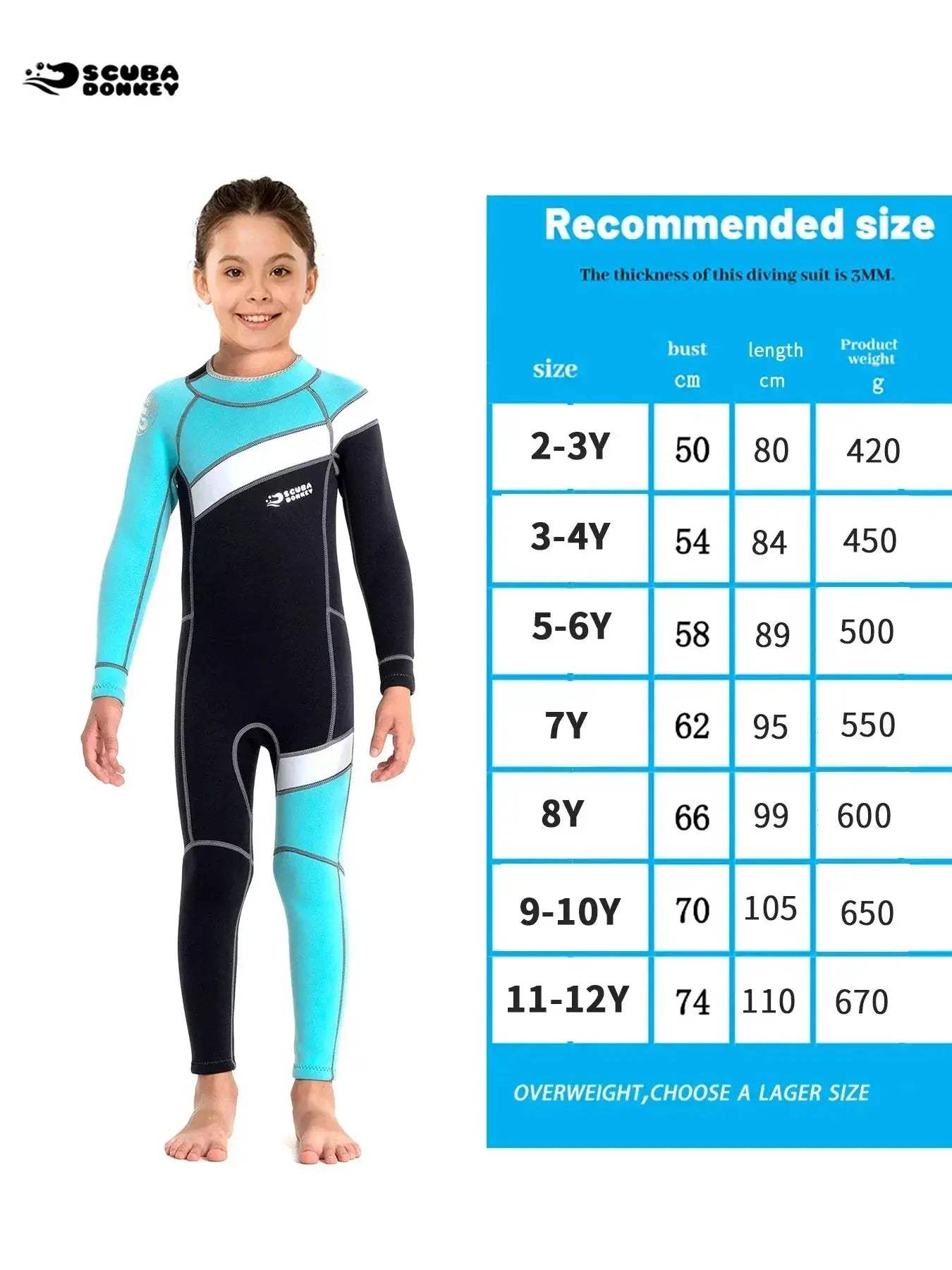 Kids Neoprene Wetsuit 2.5mm Long Sleeve Swim Chemical Free - ToylandEU