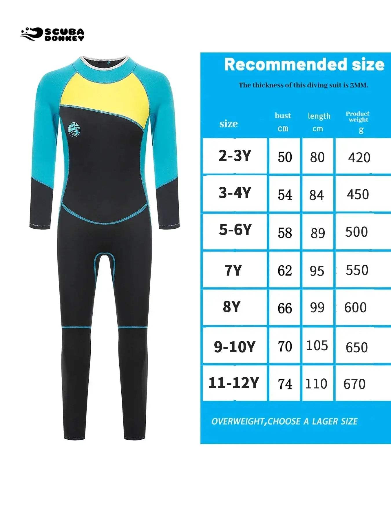 Kids Neoprene Wetsuit 2.5mm Long Sleeve Swim Chemical Free - ToylandEU