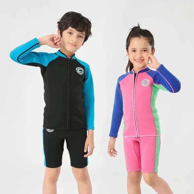 Kids Neoprene Wetsuit 2mm Highly Stretchy Two-Piece Surfing - ToylandEU